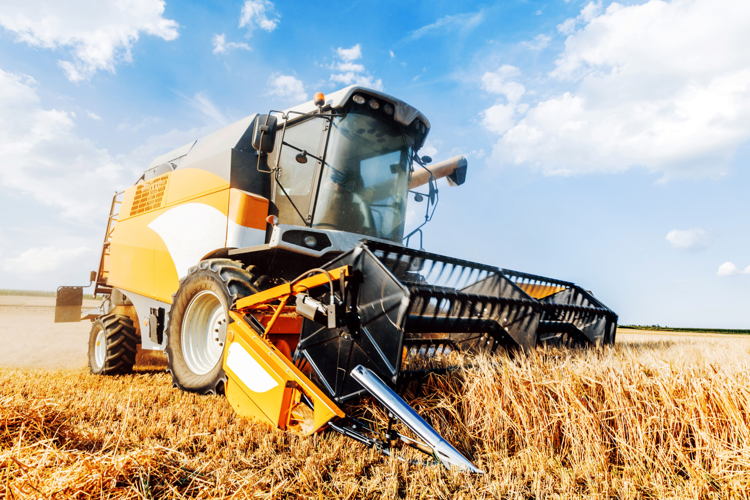 Combine harvesters Agricultural machinery. The machine for harvesting grain crops.